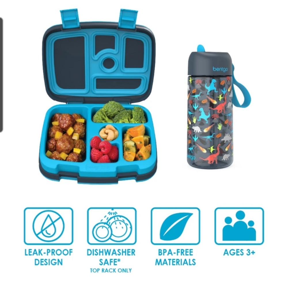 BENTGO dino-themed lunch box and water bottle set ***NEW***